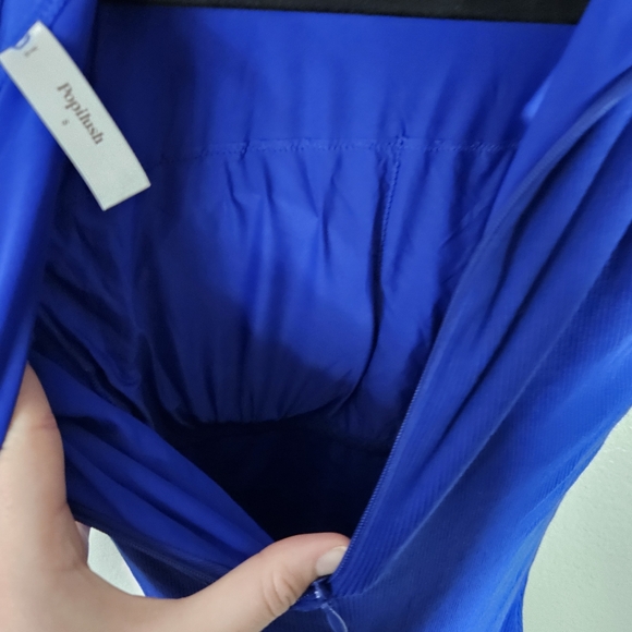 Popilush Built-In Shapewear Crew Neck Sleeveless Midi Lounge Dress Blue Size S - Picture 14 of 15